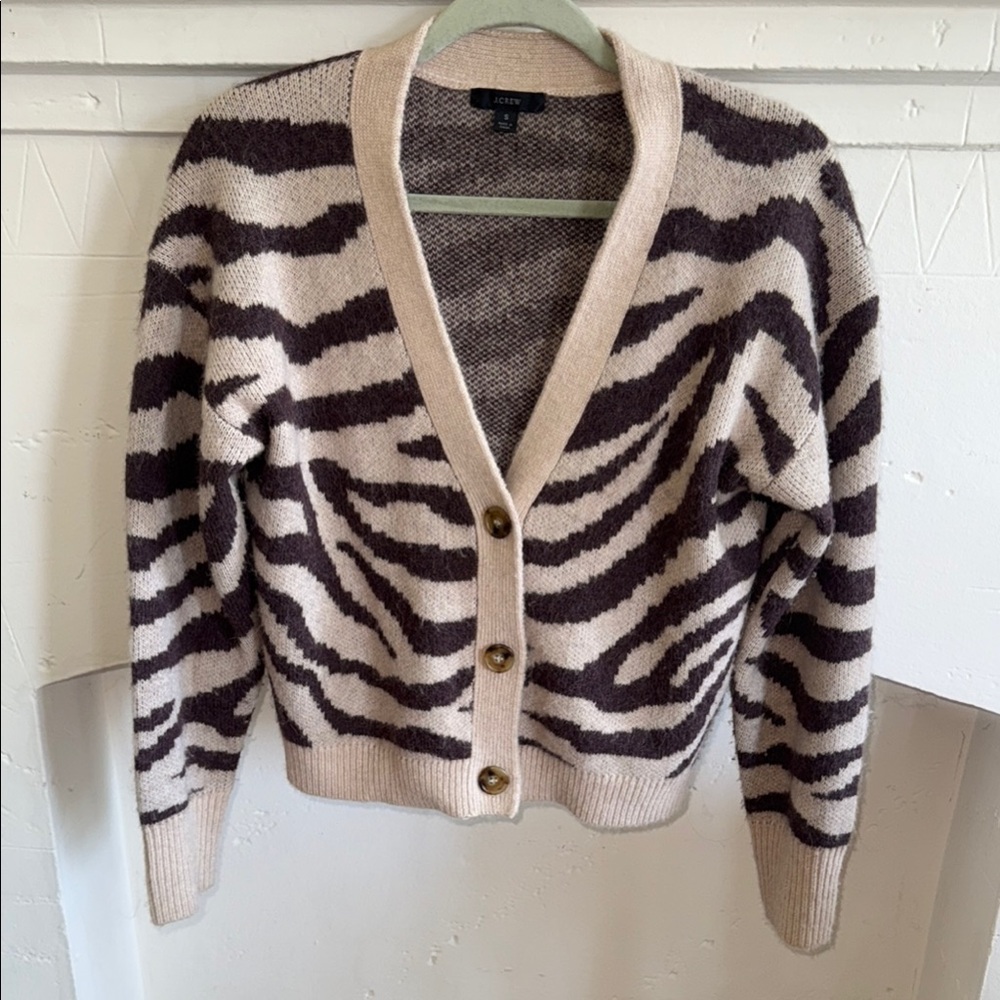 J. Crew Zebra Cardigan Sweater
